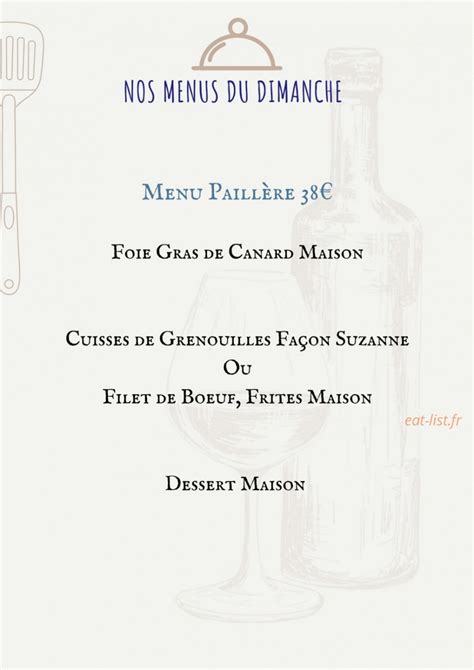 Auberge De La Paillere à Lavours  menu et photos