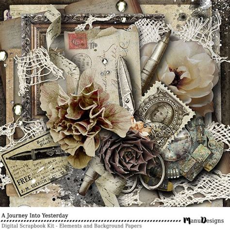 Vintage Style Instant Download Digital Papers Shabby Papers Scrapbook