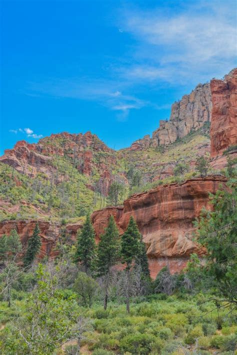 Gorgeous Drive State Route 89a In The Oak Creek Canyon On Coconino