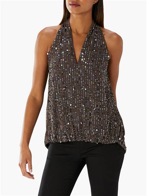 Coast Stella Sequin Halterneck Top Multi At John Lewis And Partners