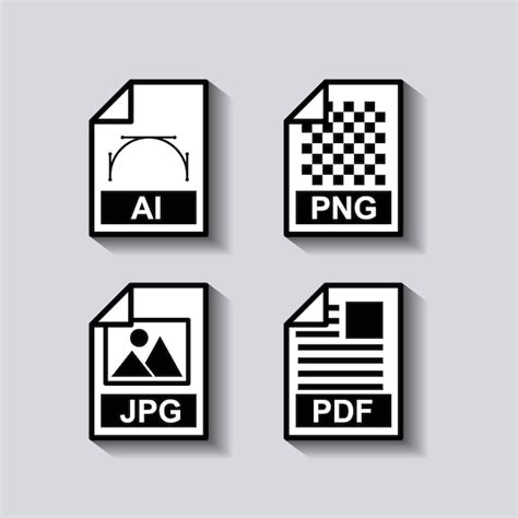 Set Documents Format Icon Premium Vector
