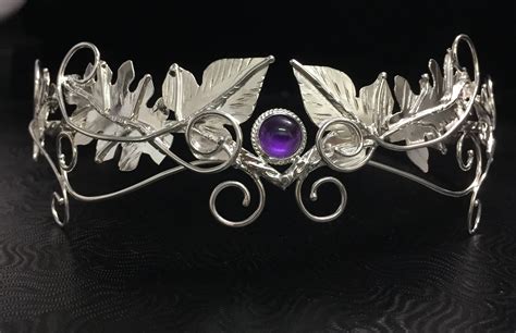 Woodland Moonstone Amethyst Sapphire Tiaras In Sterling Silver Ivy