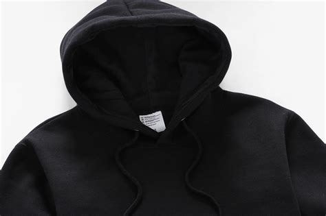 Custom Black Men Oversize 100 Cotton Pullover Hoodies Without String