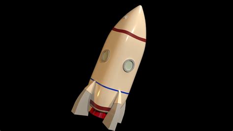 Cartoon White Rocket 3d Model Cgtrader