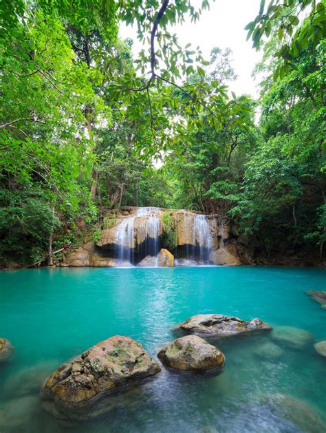 Erawan Waterfall Kanchanaburi Thailand Stock Image