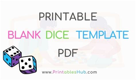 Free Printable Dice Template Pdf Blank And With Dots Printables Hub