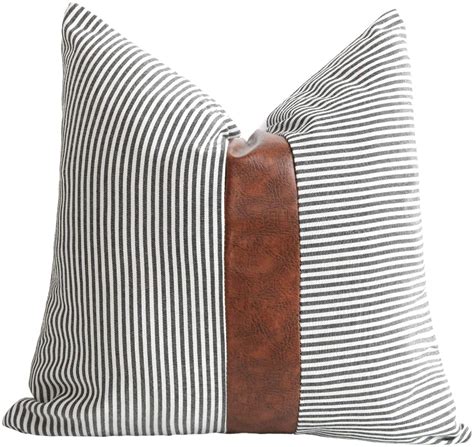 Striped Leather Pillow Covers The Cards We Drew