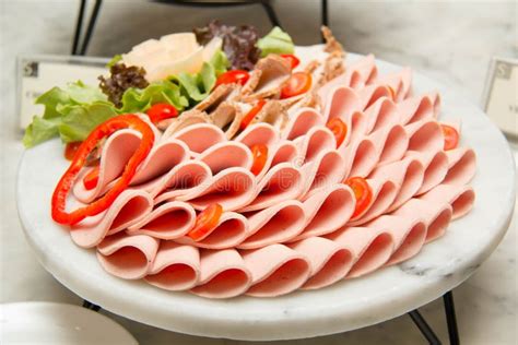 Platter Of Assorted Cold Cut Slices Stock Photo Image Of Dinner