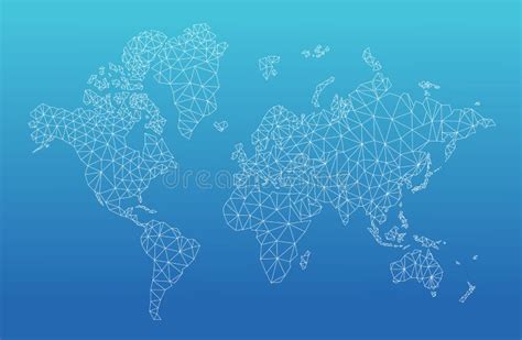 Mapa Geométrico Del Mundo Con Nombres De Países Y Capitales Ilustración