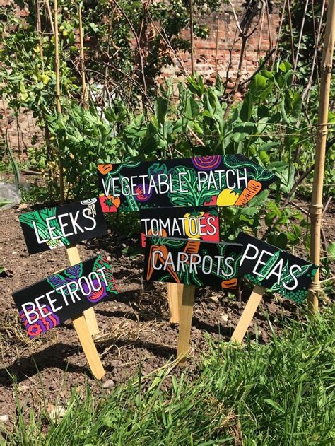 Vegetable Blackboard Sign Markers Etsy Uk Garden Signs Diy