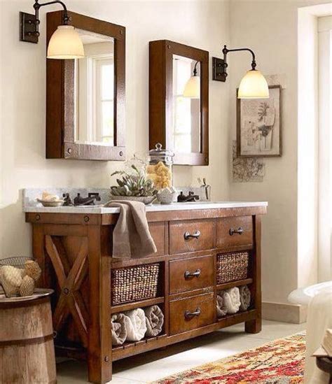 Rustic bathroom vanity is one of the most popular bathroom vanity style lately. 35 Ideas for Rustic Bathroom Vanities - Rumah Minimalis