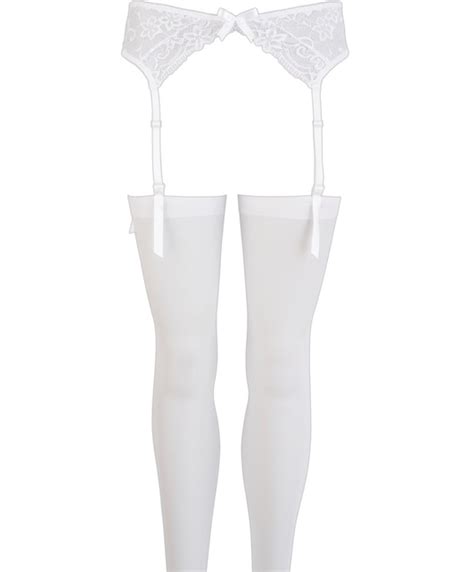 no xqse white lace garter belt with stockings sexystyle eu
