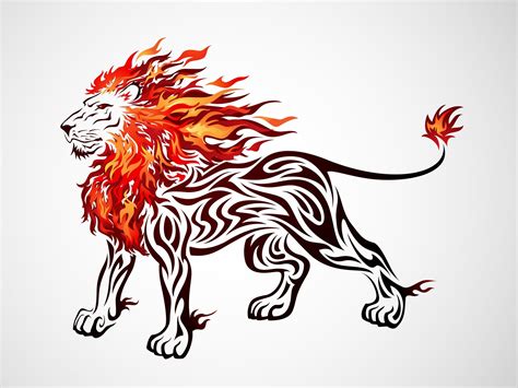 Fire Lion Tribal Lion Lion Tattoo Flame Tattoos