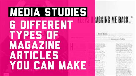 Different Types Of Magazine Articles A Level Media Studies Btec