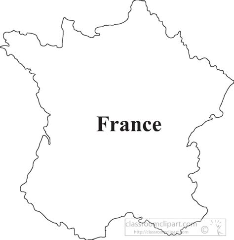 Country Maps Clipart Photo Image France Outline Map Clipart 17 Bw