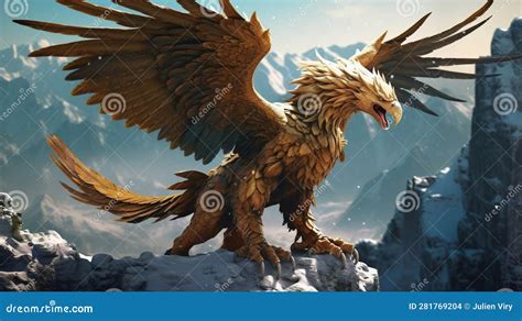 Illustration Of The Mythical Creature The Griffin Half Lion Half Eagle