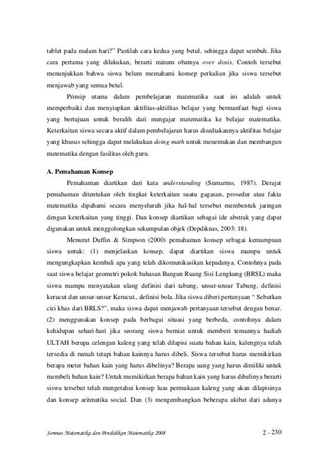 Pemahaman Konsep Matematik Dalam Pembelajaran Matematika