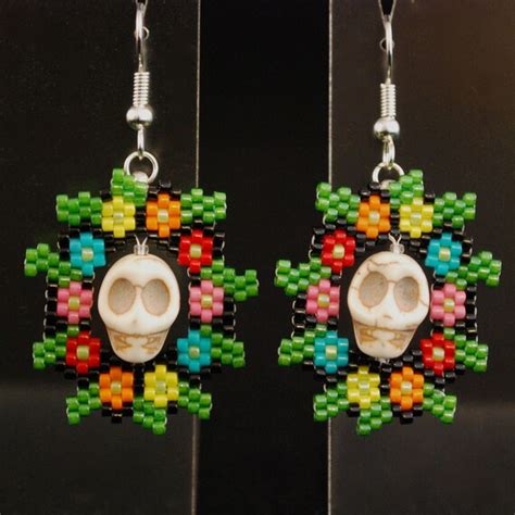 Items Similar To Large Day Of The Dead Inspired Earrings On Etsy