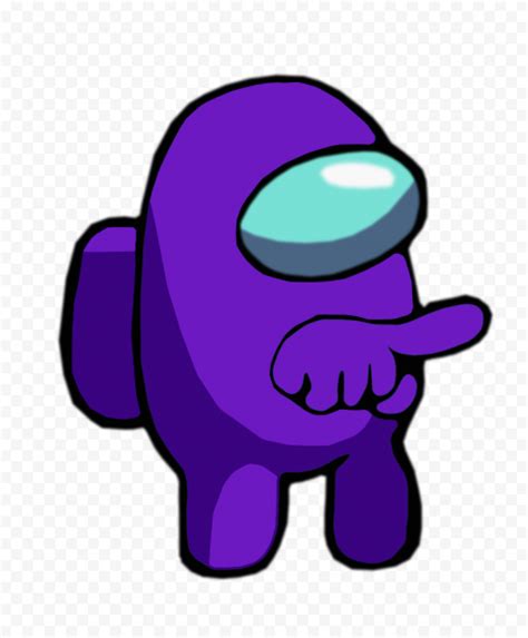 Hd Purple Among Us Character Finger Hand Pointing Png Citypng