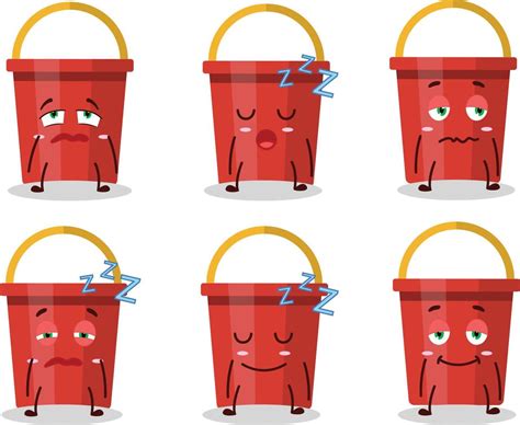 Cartoon Character Of Sand Bucket With Sleepy Expression Vector Art At Vecteezy