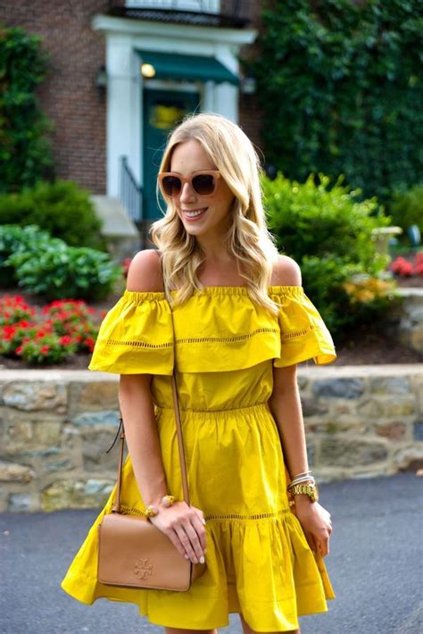 Summer Outfit Inspiration Ruffled Off Shoulder Dress Via Katiesbliss Summery Outfits Spring