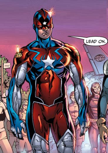 The Captain Is Surrounded By Other Superheros In An Animated Comic