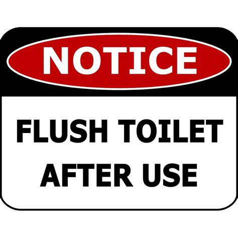 Pcscp Notice Flush Toilet After Use 11 Inch By 95 Inch Laminated