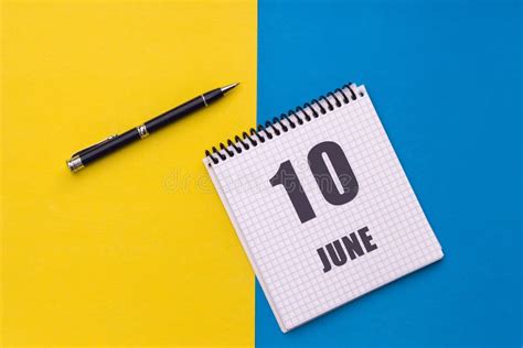 June 10th Day 10 Of Month Calendar Date Stock Photo Image Of Paper