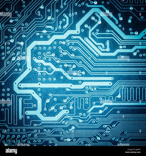 Blue Circuit Board Texture Closeup Stock Photo Alamy