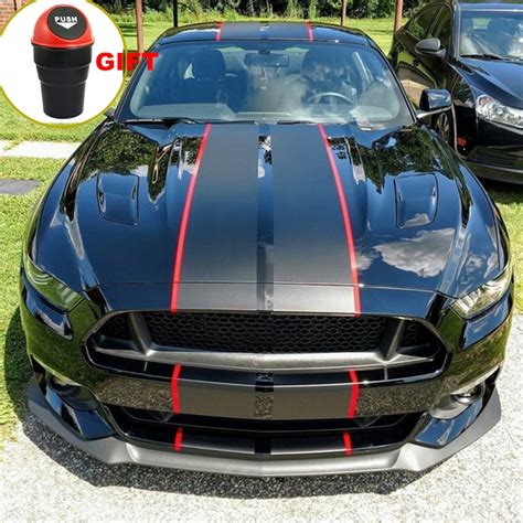 2015 2018 car wrap stickers for ford mustang 2 color 10 twin rally stripes stripe graphic