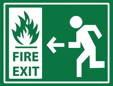 Non Slip Safety Fire Exit Sign 24” X 18” Vinyl Decal