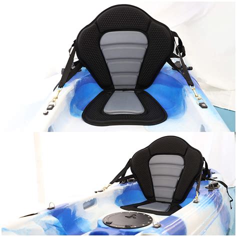 Sit In Kayak Seat Cushion With Confortable Back Support Black