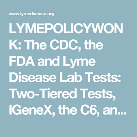 Lymepolicywonk The Cdc The Fda And Lyme Disease Lab Tests Two Tiered