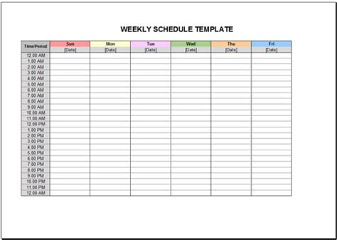Sample Excel Templates Microsoft Excel Weekly Schedule Template