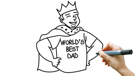 Lets Draw Worlds Best Dad For Fathersday Drawings For Kids Youtube