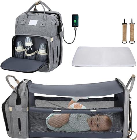 Charminer Baby Diaper Bag Backpack With Changing Station Foldable
