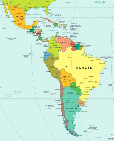 Exploring Latin America Map Labeled In 2023 2023 Calendar Printable