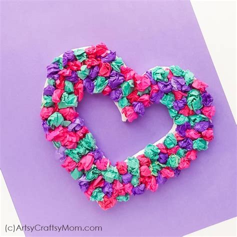 Diy Crepe Paper Heart Wreath For Valentines Day