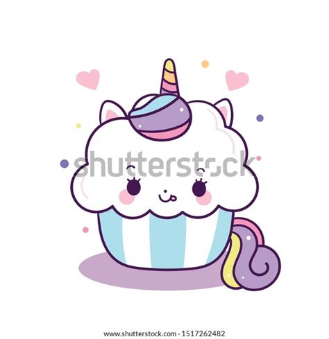 Cute Unicorn Vector Sweet Cake Happy Stock Vector Royalty Free 1517262482