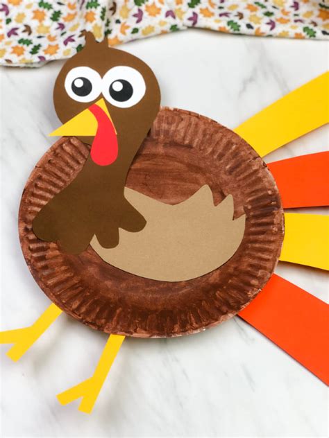 Paper Plate Turkey Craft For Kids Free Template