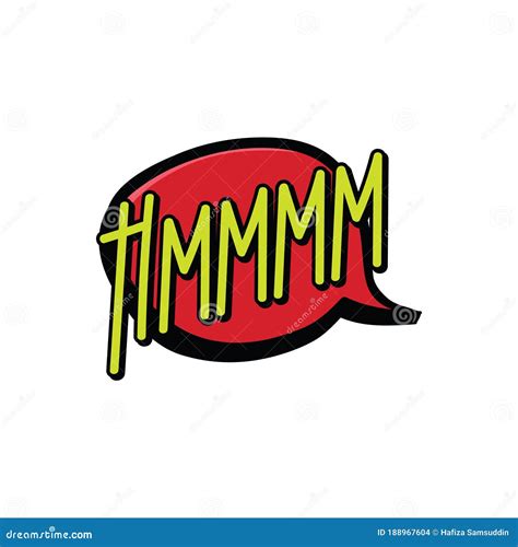 comic speech bubble with the word hmmmm vector illustration decorative
