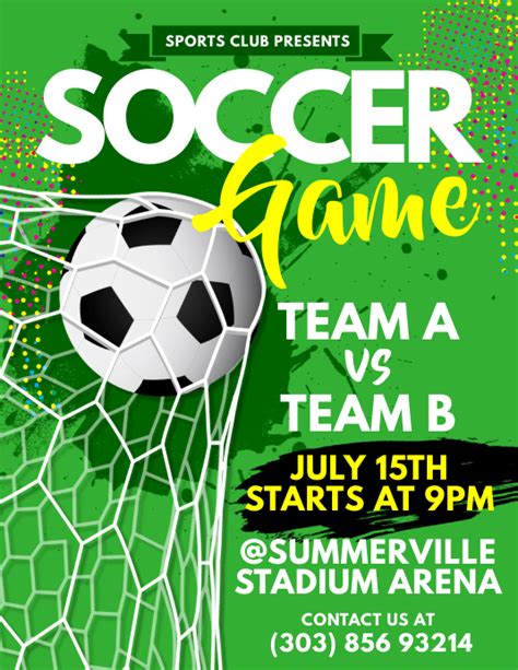 Soccer Game Flyer Template Postermywall
