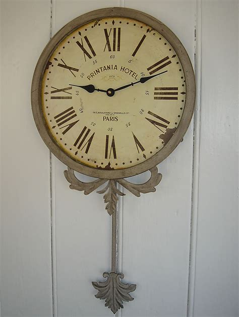 Taupe Pendulum Wall Clock Bliss And Bloom