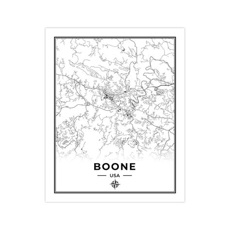 Boone Map Print Poster Canvas Map Of Boone North Carolina Etsy