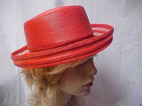 Reserved Linda Red Sailor Style Hat With See Through Rolled