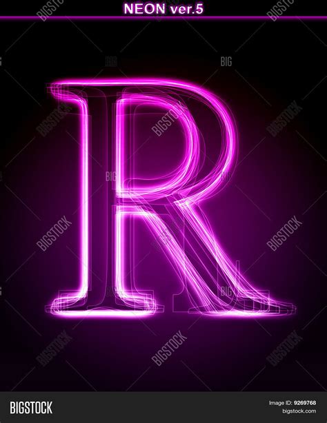Glowing Neon Letter R Image And Photo Bigstock