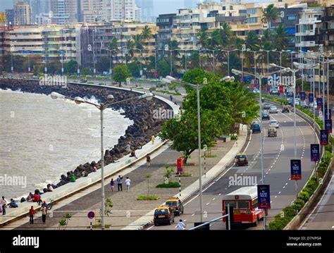 Elevated View Of Marine Drive Mumbaiindia Stock Photo Alamy