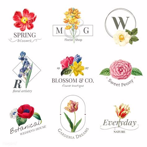 Flower Boutique Logo Collection Vector Free Image By