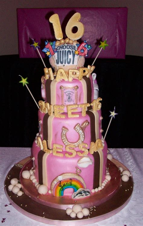 Bow & stripe sweet 16 birthday cake. Sweet 16 Cakes - Decoration Ideas | Little Birthday Cakes