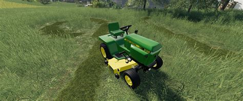 FS19 John Deere 332 Lawn Tractor With Lawn Mower And Garden V2 0